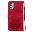 For Nokia G22 Lotus Embossed Leather Phone Case(Red) - 3