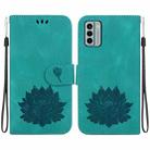 For Nokia G22 Lotus Embossed Leather Phone Case(Green) - 1