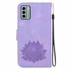 For Nokia G22 Lotus Embossed Leather Phone Case(Purple) - 3