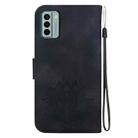 For Nokia G22 Lotus Embossed Leather Phone Case(Black) - 3