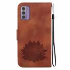 For Nokia G42 Lotus Embossed Leather Phone Case(Brown) - 3