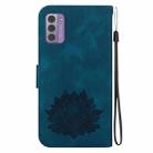 For Nokia G42 Lotus Embossed Leather Phone Case(Dark Blue) - 3