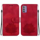 For Nokia G42 Lotus Embossed Leather Phone Case(Red) - 1