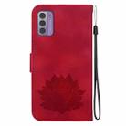 For Nokia G42 Lotus Embossed Leather Phone Case(Red) - 3