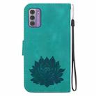 For Nokia G42 Lotus Embossed Leather Phone Case(Green) - 3