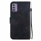 For Nokia G42 Lotus Embossed Leather Phone Case(Black) - 3