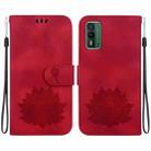 For Nokia XR21 Lotus Embossed Leather Phone Case(Red) - 1