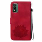 For Nokia XR21 Lotus Embossed Leather Phone Case(Red) - 3