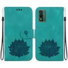 For Nokia XR21 Lotus Embossed Leather Phone Case(Green) - 1