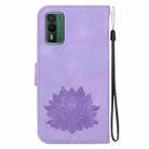 For Nokia XR21 Lotus Embossed Leather Phone Case(Purple) - 3