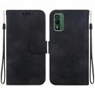 For Nokia XR21 Lotus Embossed Leather Phone Case(Black) - 1