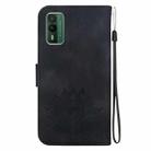 For Nokia XR21 Lotus Embossed Leather Phone Case(Black) - 3