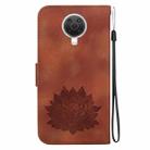 For Nokia G10 / G20 Lotus Embossed Leather Phone Case(Brown) - 3
