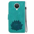 For Nokia G10 / G20 Lotus Embossed Leather Phone Case(Green) - 3