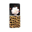 For Honor Magic V Flip Frosted Transparent Edge Leopard Print Phone Case(Brown) - 3