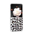 For Honor Magic V Flip Frosted Transparent Edge Leopard Print Phone Case(Silver) - 3