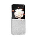 For Honor Magic V Flip Frosted Transparent Edge Diamond Phone Case(Silver) - 3