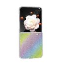 For Honor Magic V Flip Frosted Transparent Edge Diamond Phone Case(Rainbow) - 3