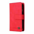 For iPhone 16 Pro Max Skin Feel Multi-Card Wallet Zipper Leather Phone Case(Red) - 2