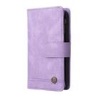 For iPhone 16 Pro Max Skin Feel Multi-Card Wallet Zipper Leather Phone Case(Purple) - 2