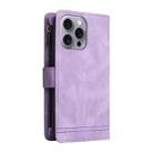 For iPhone 16 Pro Max Skin Feel Multi-Card Wallet Zipper Leather Phone Case(Purple) - 3