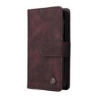 For iPhone 16 Pro Max Skin Feel Multi-Card Wallet Zipper Leather Phone Case(Brown) - 2