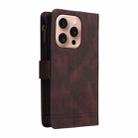 For iPhone 16 Pro Skin Feel Multi-Card Wallet Zipper Leather Phone Case(Brown) - 3