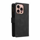 For iPhone 16 Pro Skin Feel Multi-Card Wallet Zipper Leather Phone Case(Black) - 3