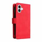 For iPhone 16 Plus Skin Feel Multi-Card Wallet Zipper Leather Phone Case(Red) - 3