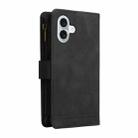 For iPhone 16 Plus Skin Feel Multi-Card Wallet Zipper Leather Phone Case(Black) - 3