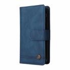 For iPhone 16 Plus Skin Feel Multi-Card Wallet Zipper Leather Phone Case(Blue) - 2