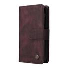 For iPhone 16 Skin Feel Multi-Card Wallet Zipper Leather Phone Case(Brown) - 2