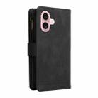 For iPhone 16 Skin Feel Multi-Card Wallet Zipper Leather Phone Case(Black) - 3