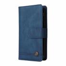 For iPhone 16 Skin Feel Multi-Card Wallet Zipper Leather Phone Case(Blue) - 2