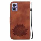 For Motorola Edge 30 Neo /  Edge 30 Lite Lotus Embossed Leather Phone Case(Brown) - 3