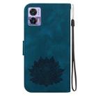 For Motorola Edge 30 Neo /  Edge 30 Lite Lotus Embossed Leather Phone Case(Dark Blue) - 3