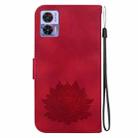 For Motorola Edge 30 Neo /  Edge 30 Lite Lotus Embossed Leather Phone Case(Red) - 3