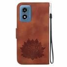 For Motorola Moto G Play 4G 2024 Lotus Embossed Leather Phone Case(Brown) - 3