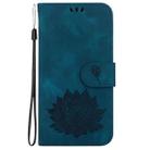 For Motorola Moto G Play 4G 2024 Lotus Embossed Leather Phone Case(Dark Blue) - 2