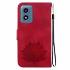 For Motorola Moto G Play 4G 2024 Lotus Embossed Leather Phone Case(Red) - 3