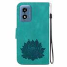 For Motorola Moto G Play 4G 2024 Lotus Embossed Leather Phone Case(Green) - 3