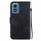 For Motorola Moto G Play 4G 2024 Lotus Embossed Leather Phone Case(Black) - 3