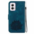 For Motorola Moto G Power 5G 2024 Lotus Embossed Leather Phone Case(Dark Blue) - 3