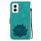 For Motorola Moto G Power 5G 2024 Lotus Embossed Leather Phone Case(Green) - 3