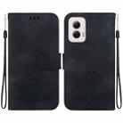 For Motorola Moto G Power 5G 2024 Lotus Embossed Leather Phone Case(Black) - 1