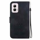 For Motorola Moto G Power 5G 2024 Lotus Embossed Leather Phone Case(Black) - 3