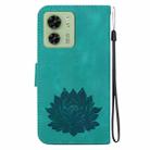 For Motorola Edge 40 Lotus Embossed Leather Phone Case(Green) - 3