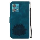 For Motorola Edge 40 Neo Lotus Embossed Leather Phone Case(Dark Blue) - 3