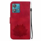 For Motorola Edge 40 Neo Lotus Embossed Leather Phone Case(Red) - 3