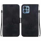 For Motorola Edge 40 Pro Lotus Embossed Leather Phone Case(Black) - 1